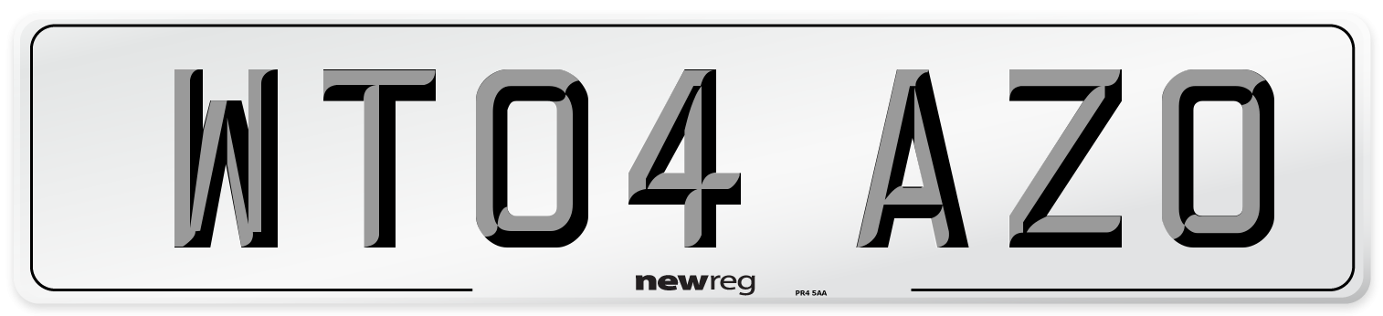 WT04 AZO Number Plate from New Reg